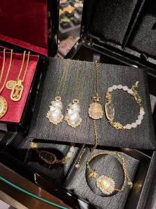 Nhẫn Đá Quý Hoa Sen Đôi Hoa Sen Vẽ Cổ Điển Ý  Vintage Mạ 18K Vàng Kim   Nhẫn Zircon Khóa