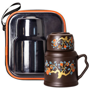 Handmade Purple Clay Tea Pot Small Warm Bottle Ceramic Old Style Travel Essential Practical Gongfu Tea Set Home Insulation Bottle