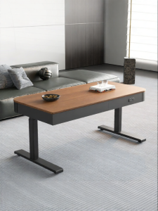 SUMUYUAN | Smart Electric Lift Solid Wood Table With Mobile Drawer