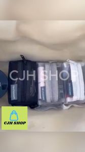 CJH SHOP Essential Square Mesh Zipper Organizer Bag - Waterproof Cosmetic Makeup Bag for Travel & School