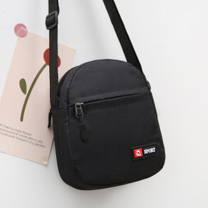 Fashionable Korean-Style Canvas Bag Simple Workwear Trendy Crossbody Bag for Women Casual Nylon Cloth Zipper Closure