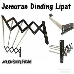 [ PROMO COD ] Jemuran Gantungan Baju Handuk Lipat Tempel Dinding Stainless Kuat Panjang 75cm - Rak Jemuran Anduk Pakaian Gantung Portable Aluminium Tempel Tembok Tempat Hanger Jemuran Handuk Toilet Jemur Baju Didinding Serbaguna Bisa Di Lipat Anti Karat