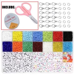 5000pcs Beads Kit Mixed Square Alphabet Letter Beads and Heart Beads Charms Bracelet Necklace For Jewelry Making DIY Accessories Crafts