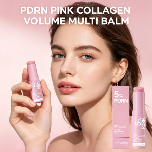 简素净 | PDRN Pink Collagen Volume Multi Balm Stick For Face Lip Eyes Neck Moisturizing Makeup Base Nourish Create Healthy-Looking Skin