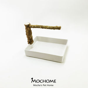 Real Wood Bird Training Stand Tiger Skin Parrot Desktop Toilet Training Station Pole Platform Stick Medium Small Size Support