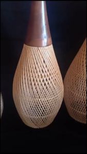 LAMPU ROTAN GANTUNG KAYU DIAMETER 25 CM