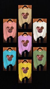 BAJU KAOS WANITA OVERSIZE BASIC LENGAN PENDEK PRINTING DTF MIKEY PITA KATUN COMBED JUMBO BLUS KAUS