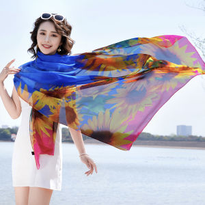 Bohemian Style Shawl Silk Scarf for Women Versatile Dance Dance Summer Spring Autumn Lightweight Long Beach Edge Fashion Accessory