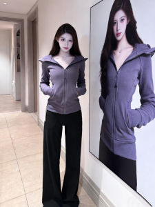 SUHUIQIAN | Slim Fit Hooded Zip-Up Blazer
