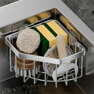 Stainless Steel Sink Drain Rack Sponge Dish Cloth Holder Kitchen Shelf Basket Organizer Home Bathroom Shower Soap Storage Rack