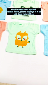 Kaos bayi 12 pcs Sablon Lucu 6 12 bulan oblong perempuan 2 tahun Adem Halus