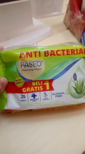 BUY 1 GET 1 Paseo Tissue Basah Anti Bacterial 25s