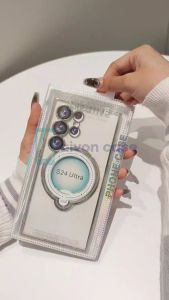 MODA Case For Samsung Galaxy S23 S23+ S23Plus S23Ultra / S24 S24+ S24Plus S24Ultra PLUS ULTRA LUXURY RING PLATING Silikon Magnetic Mirror Casing Rotating EC-217