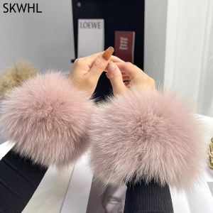 Fox Fur Cuff Arm Warmer Lady Bracelet Real Fur Wristband Glove High Quality Fox fur Cuffs Hot Sale Wrist Warmer