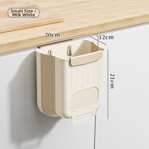 Foldable Wall Mounted Kitchen Bathroom Trash Can Storage Bucket Home Use Garbage Bin Cabinet Door Special Paper Basket