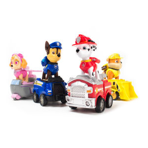 Chaosheng Anime Childrens Toys Car Paw Patrol Building Blocks Pull-Back Vehicle Chase Skye Marshall Rubble Kids Birthday Gifts
