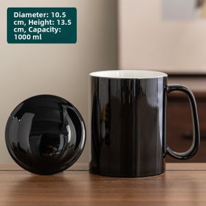 Large Capacity 1000ml Ceramic Cup for Office And Home Men And Women Drinking Water Cup High Temperature Resistant Creative Mug