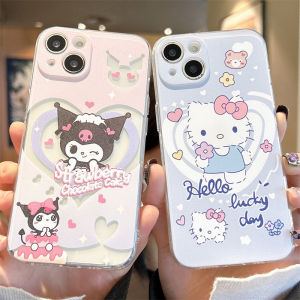 Cartoon Cute Kurokos Phone Case Silicone Full Cover Transparent Anti-Fall Kitty Cat Shell for  14Promax 13Mini 12 11 XS 8Plus Protection