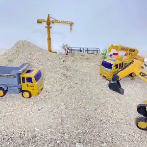UMI Excavators Ladder Crane Mud Dump Bulldozer Truck Construction Car Vehicle Education Toys Mainan Lelaki Kanak Lori Bajak