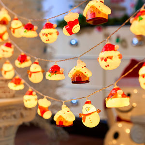 20LED Christmas String Lights Battery Operated - Santa/Snowman/Tree Design for Indoor Party Bedroom Xmas Decoration Gift
