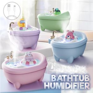 Cute Bathtub Humidifier 340ml USB Diffuser 7 Color Night Light 2 Mist Modes Portable for Home Office Bedroom Car Gift