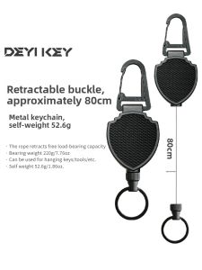 DEYIKEY | Anti-Loss Anti-Theft Backpack Keychain with Extendable Cord