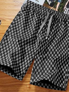 European Station Shorts Mens Summer Outwear Trendy Beach Pants Men Pure Cotton Casual Sports Loose Half Length Pirate Shorts