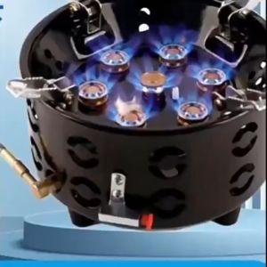High-Power 7 Core 19800W Camping Stove Portable Tourist Gas Burner Windproof Outdoor Stoves Hiking BBQ Cooking Cookware