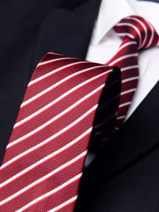 Romguest | High-end Red Striped Wine Red Tie 7cm