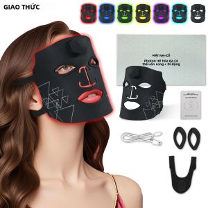 Mặt Nạ Trị Liệu Ánh Sáng LED Silicon 7 Màu Để Phục Hồi Da Kiểm Soát Dầu Điều Trị Mụn Làm Săn Chắc Và Làm Trắng Da Thiết Bị Làm Đẹp