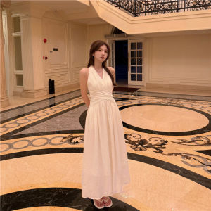 Váy Đen Không Tay Cạp Cao Chữ a Cổ Chữ V Mùa Hè Cho Nữ Váy Công Sở Thường Ngày Không Tay Dài Vừa Phải