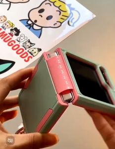 Tosca Macaron Warna Manis Soft Case Dengan Rantai Ponsel Untuk Samsung Zflip 5