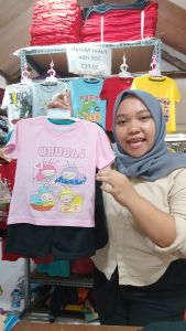 Baju Kaos Distro Setelan Motif Kartun Labubu Anak Laki-laki Lucu 1 - 10 Tahun - Code8.id - DTF