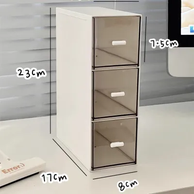 Acrylic Desktop Organizer Drawer Style Storage Box Office Desk Cosmetic Rack Dustproof Small Items Arrangement Modern Simple