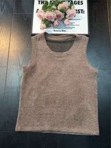 Vintage Style Textured Breathable Sleeveless T-shirt