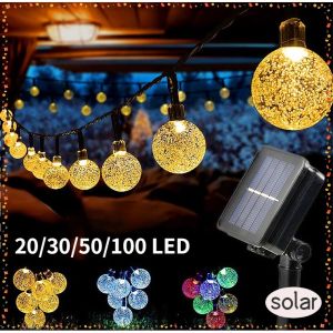 Solar Lamp String Lights Solar Water Drop Light String Solar Crystal Ball Light 20/50/100 LED Waterproof Lamp Solar Energy