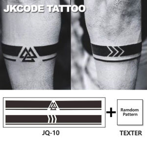 Dual-Purpose Arm Ring Tattoo-Arm Ring Tattoo Sticker Dark Viking Symbol Pattern Dual-Purpose Mens and Womens Couple Style Geometric Pattern Long Strip Bracelet Temporary Tattoo-Lasting 3-7 Days