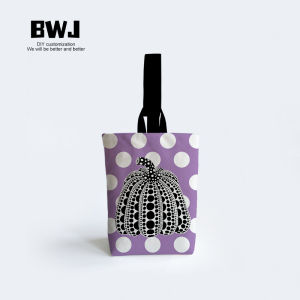 Túi Vải Canvas Xách Tay Họa Tiết Hoa Cúc Màu Cam Xanh Tím Nhỏ Gọn Cho Hành Lý Công Sở Túi Đựng Đồ Dùng Gia Đình Bền Bỉ