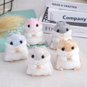 Cute Hamster Plush Dolls Keychain 10cm Stuffed Animals Soft Toys Backpack Pendant Gift