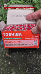Hộp 40 viên pin đũa AAA 1.5V đỏ Toshiba Heavy Duty hàng chính hãng