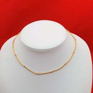 สร้อยคอทองเส้นเล็ก ความยาว 14 นิ้ว ทำจากทองเหลือง ใส่ได้ทุกโอกาส ไม่ลอกไม่ดำ ใส่อาบน้ำได้ รูปถ่ายจากสินค้าจริง