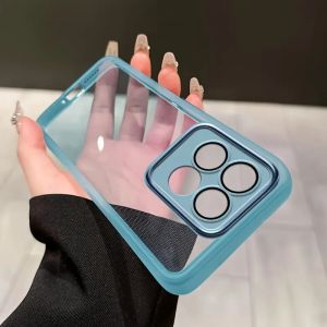 โทรศัพท์โปร่งใสกรณีTPUนุ่มสําหรับXiaomi Poco X7 M7 F7 Ultra Redmiหมายเหตุ 14 Pro Plus 5G 14Sกล้องเลนส์ป้องกันฟิล์ม