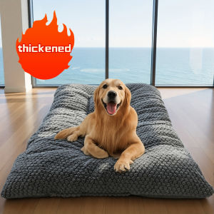 Large Thickened Pet Mat Dog Bed Soft Plush Grid Winter Warm Cat Bed Suitable for Multi-Pet Family for Cats Dogs Rabbits Squirrel