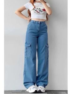 Celana cargo jeans higwaist wanita|| cargo pants || kargo korean style size 27-34 yang lagi hits