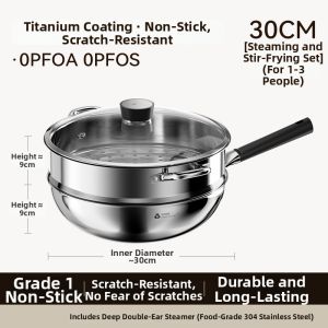SOWE | Non-Stick No-Coating Titanium Stainless Steel Wok
