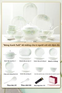 YICHEN | Bộ Bàn Ăn Sứ Trung Quốc Đẹp Jingdezhen cho Gia Đình