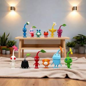 6pcs/set Game PS5 Soni Pikmin Figurine Anime Doll Colorful Home Decoration Cake Ornament Model Toys For Kids Gift