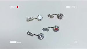 Circular Stainless Steel Diamond CZ Navel Ring