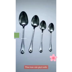Thìa inox muỗng ăn cơm thép không gỉ sáng bóng cán giọt nước hàng cao cấp