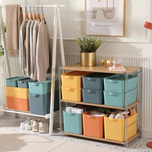 Johor Seller Portable Handle Storage Box With Cover 4 in 1 Simple Multipurpose Dustproof Storage Containers Organizer Kitchen Bedroom